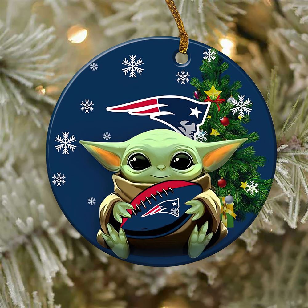 New England Patriots Baby Yoda NFL Football Ornaments 2022