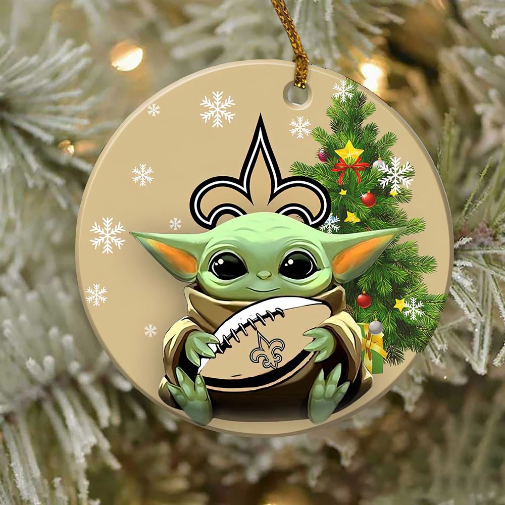 New Orleans Saints Baby Yoda NFL Football Ornaments 2022