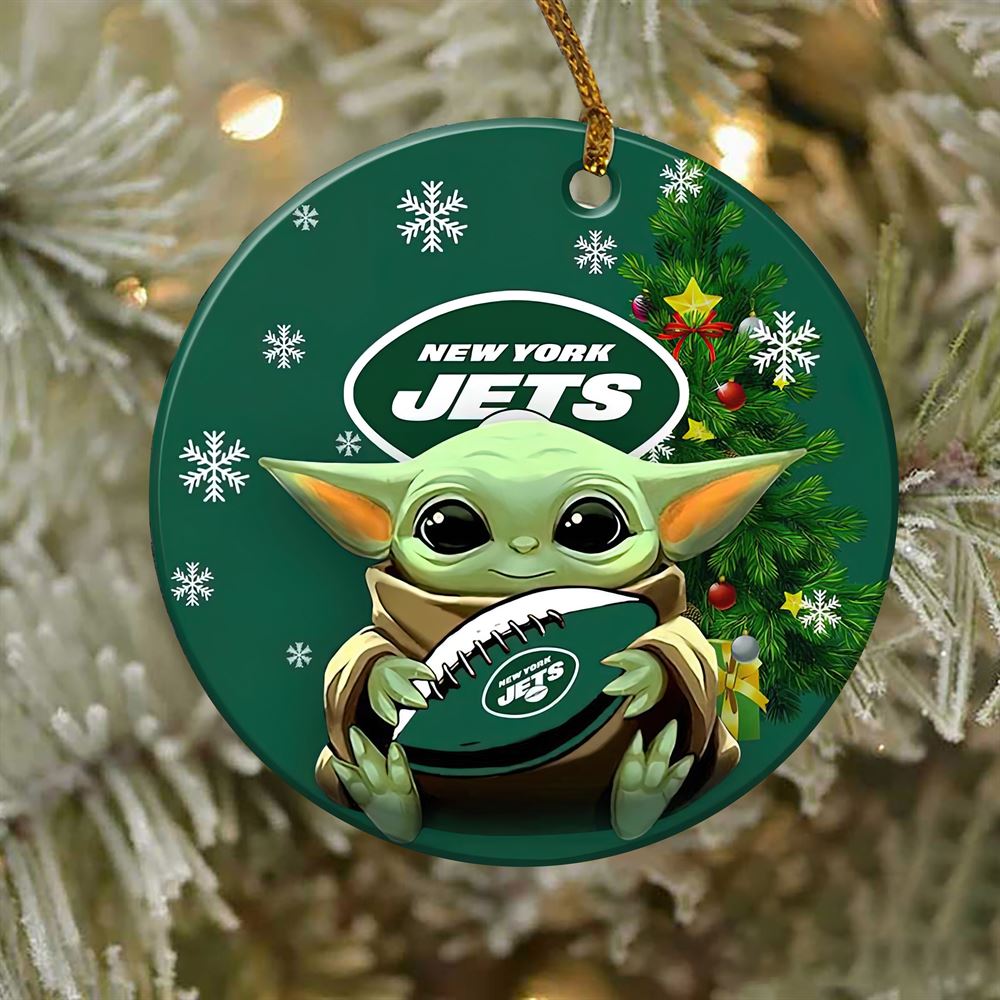 New York Jets Baby Yoda NFL Football Ornaments 2022