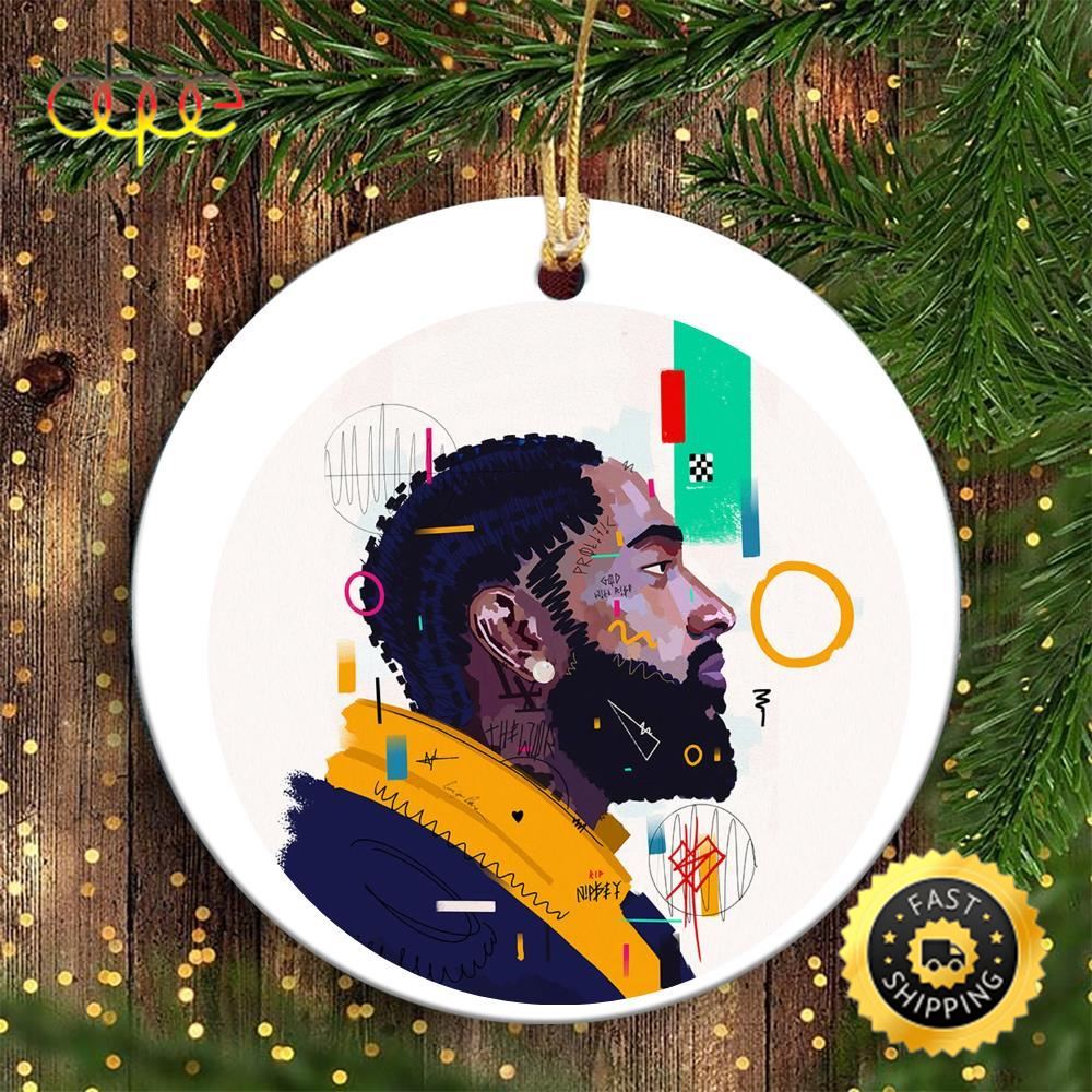 Nipsey Hussle Art Christmas Hip Hop Christmas Ornament