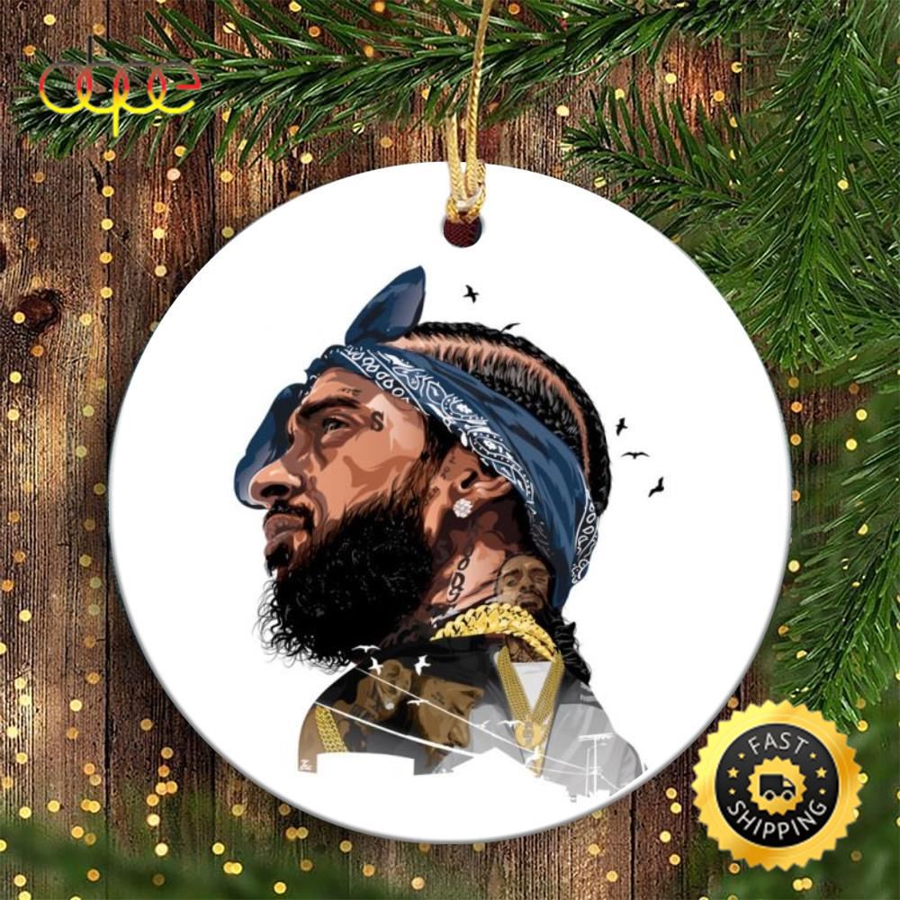 Nipsey Hussle Head Scarf Turban Hip Hop Christmas Ornament