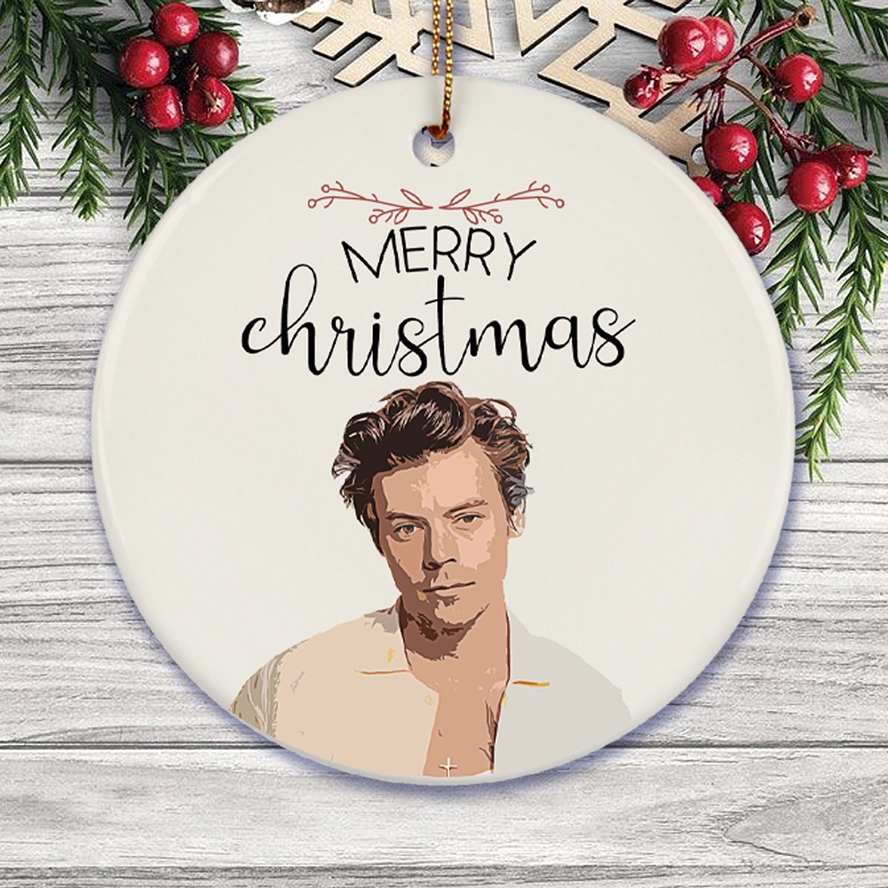 One Direction Harry Styles Merry Christmas Hip Hop Dance Christmas Ornament