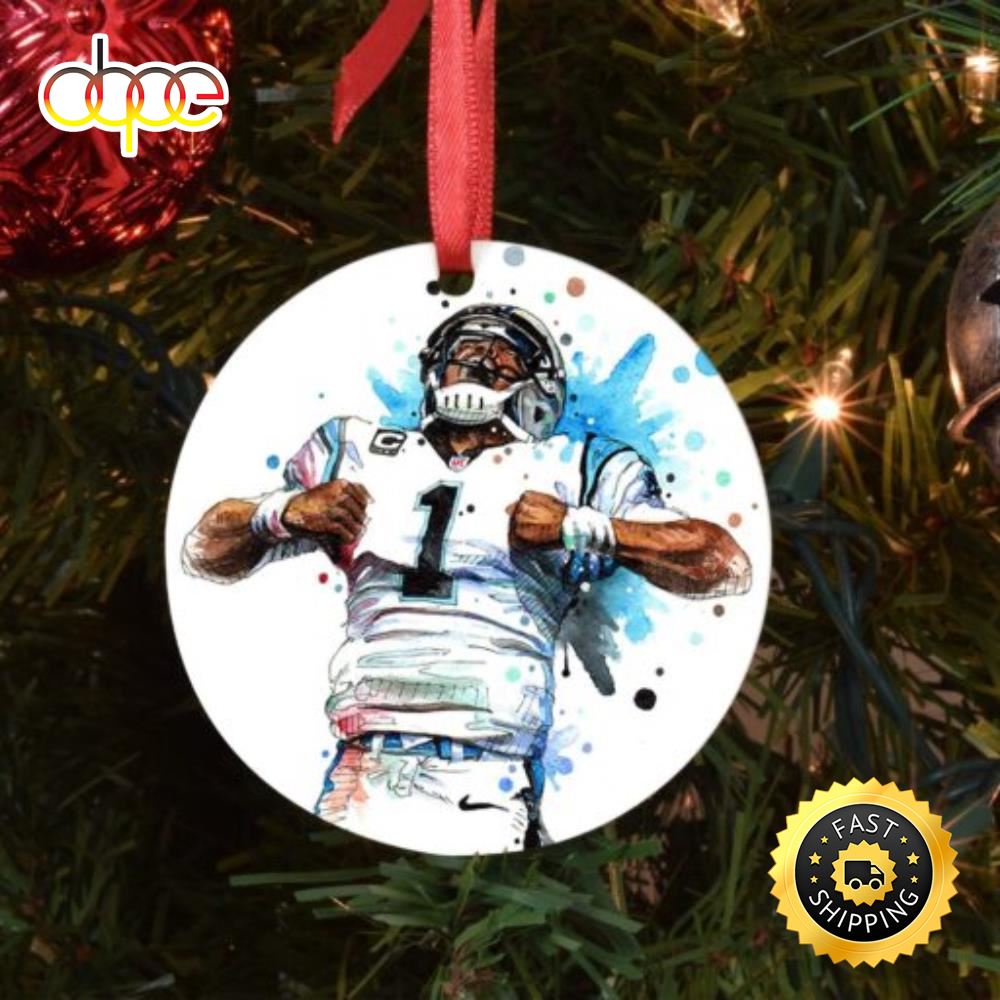 Panthers Cam Newton NFL Football Ornaments