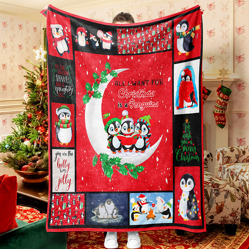 Penguin Christmas Blanket