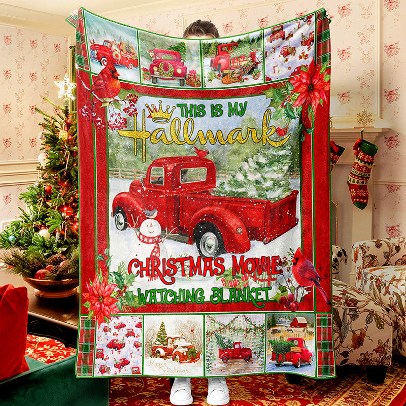 Red Truck And Snowman Christmas Blanket Snowman Quilt Hallmark Blanket