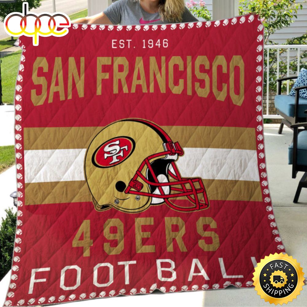 San Francisco 49ers EST 1946 Football Christmas Blanket