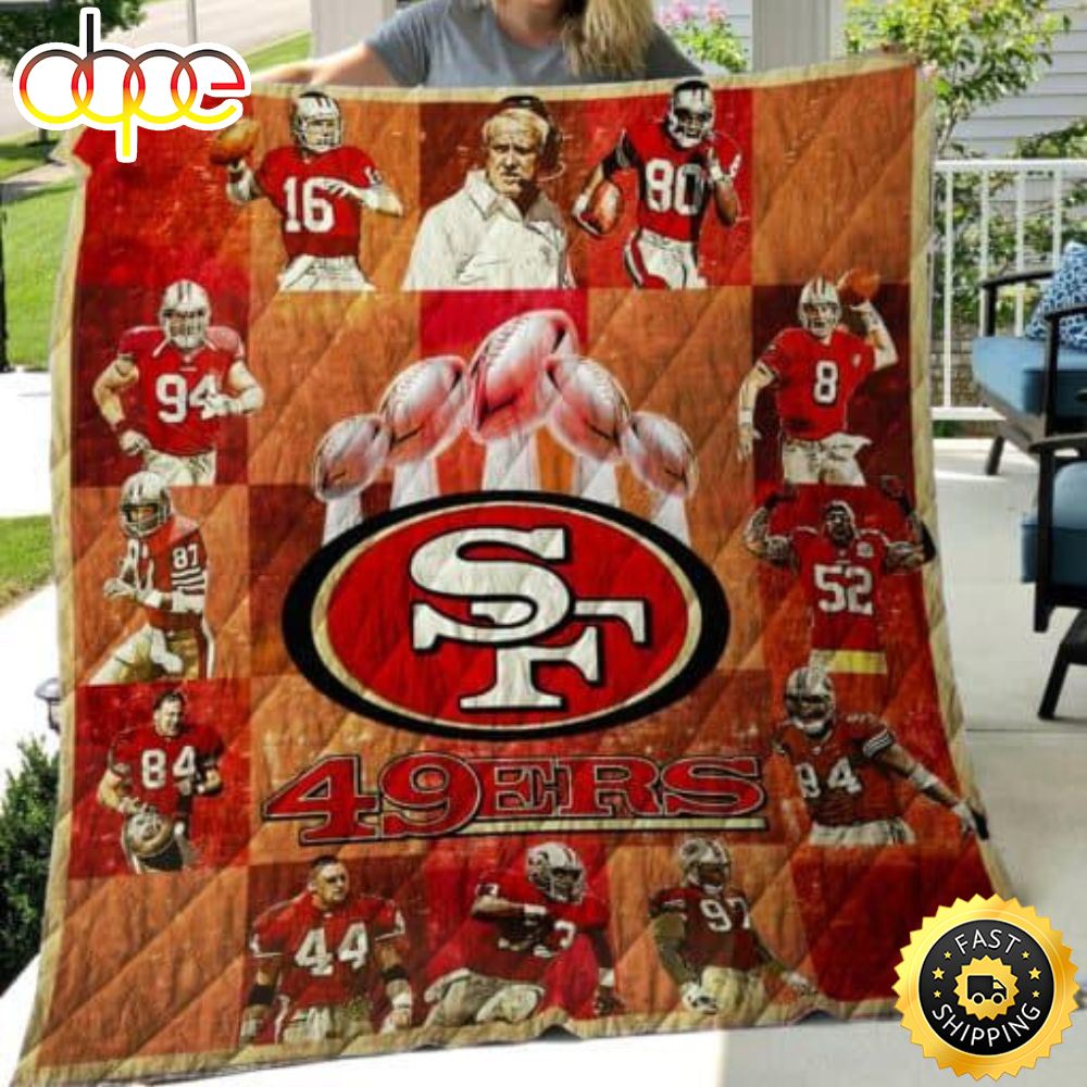 San Francisco 49ers Football Christmas Blanket