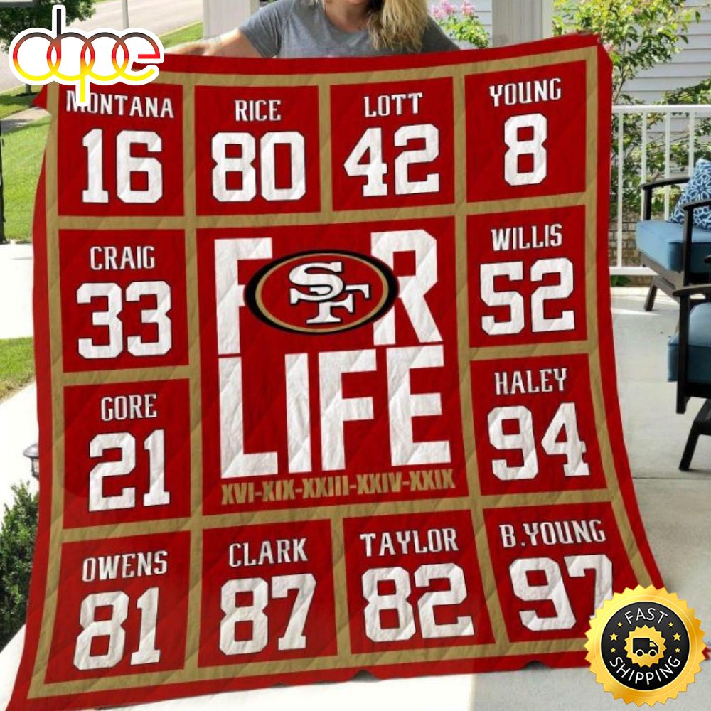 San Francisco 49ers For Life Football Christmas Blanket