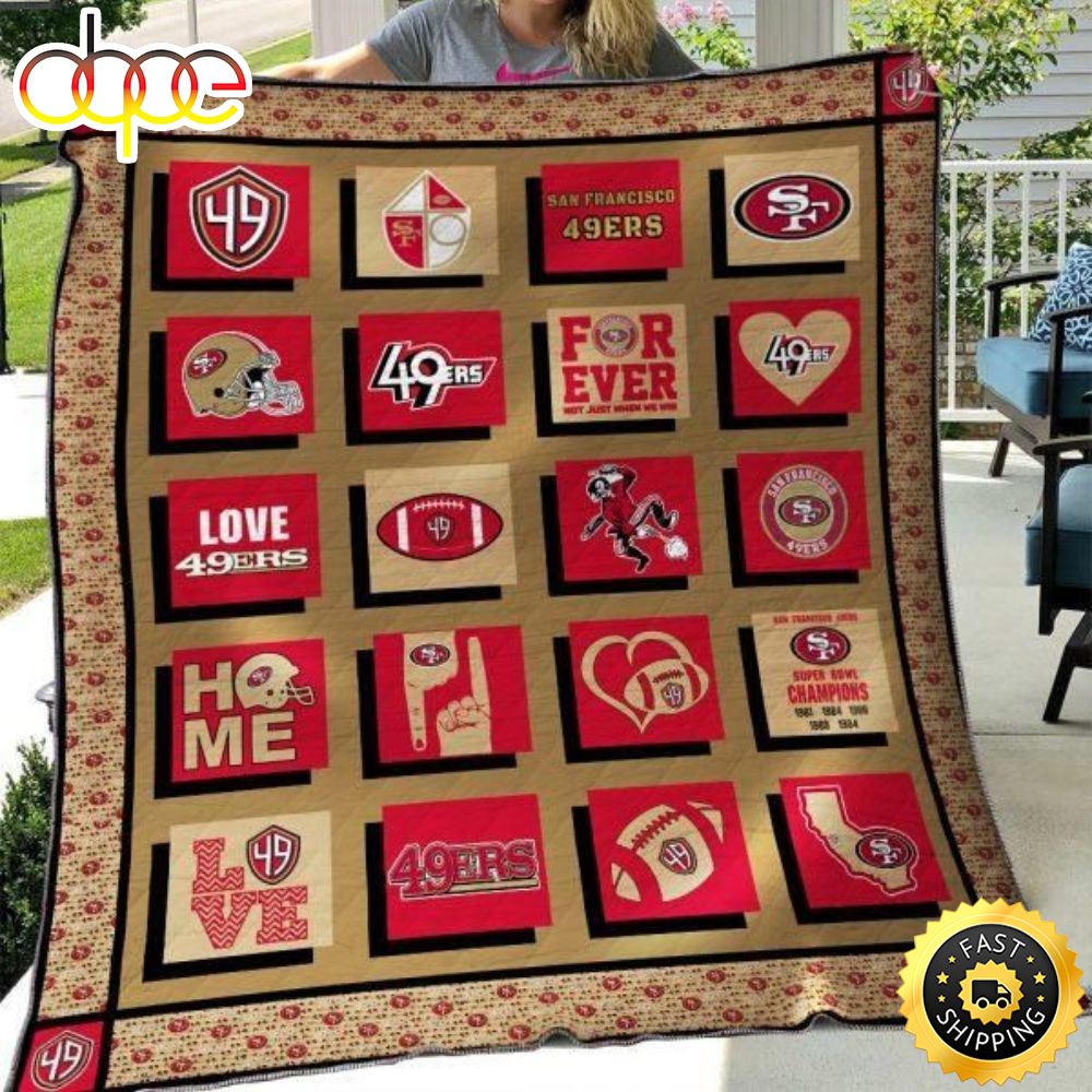San Francisco 49ers Forever Football Christmas Blanket