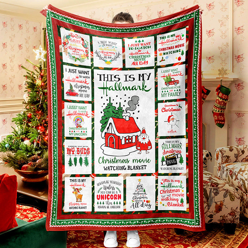 Santa Claus And His Home Christmas Blanket Hallmark Blanket
