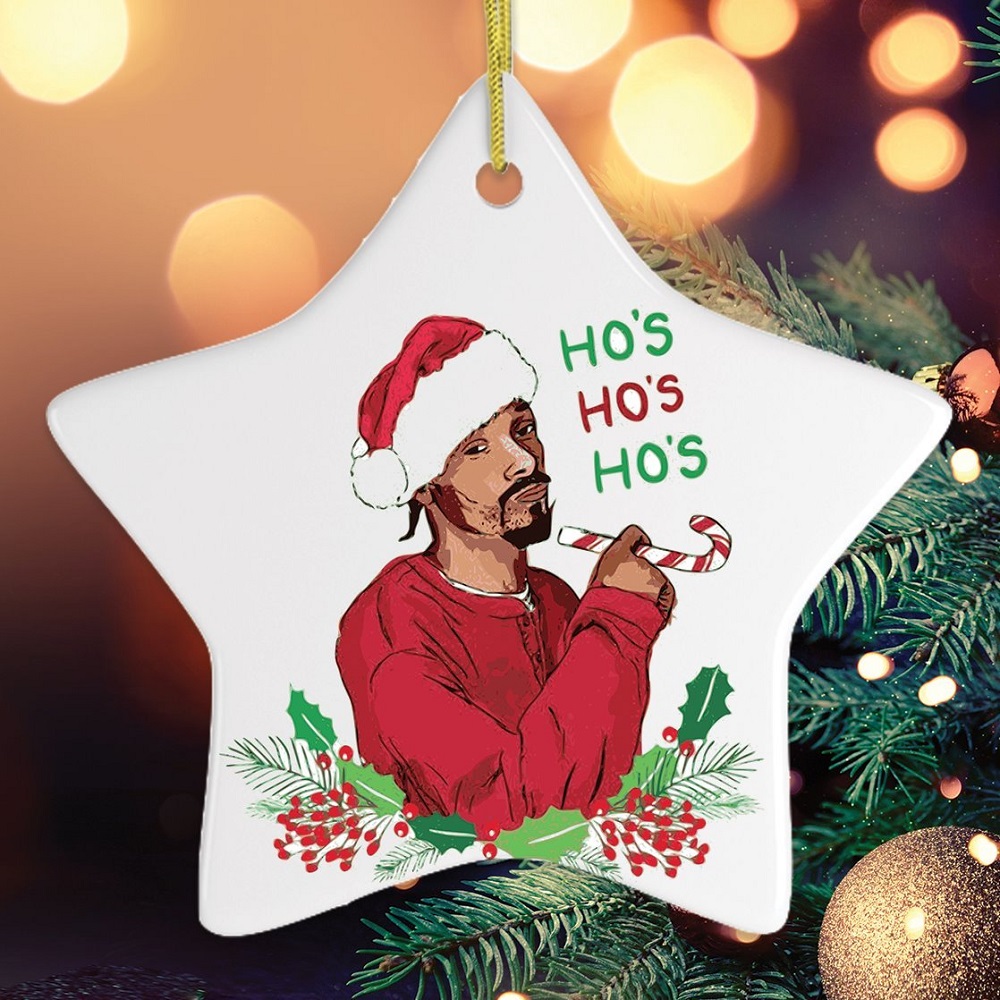 Snoop Dogg Funny Hiphop Humor Christmas Ornament
