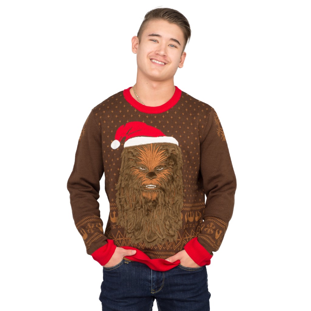 Star Wars Chewbacca Furry Face With Santa Hat Ugly Sweater