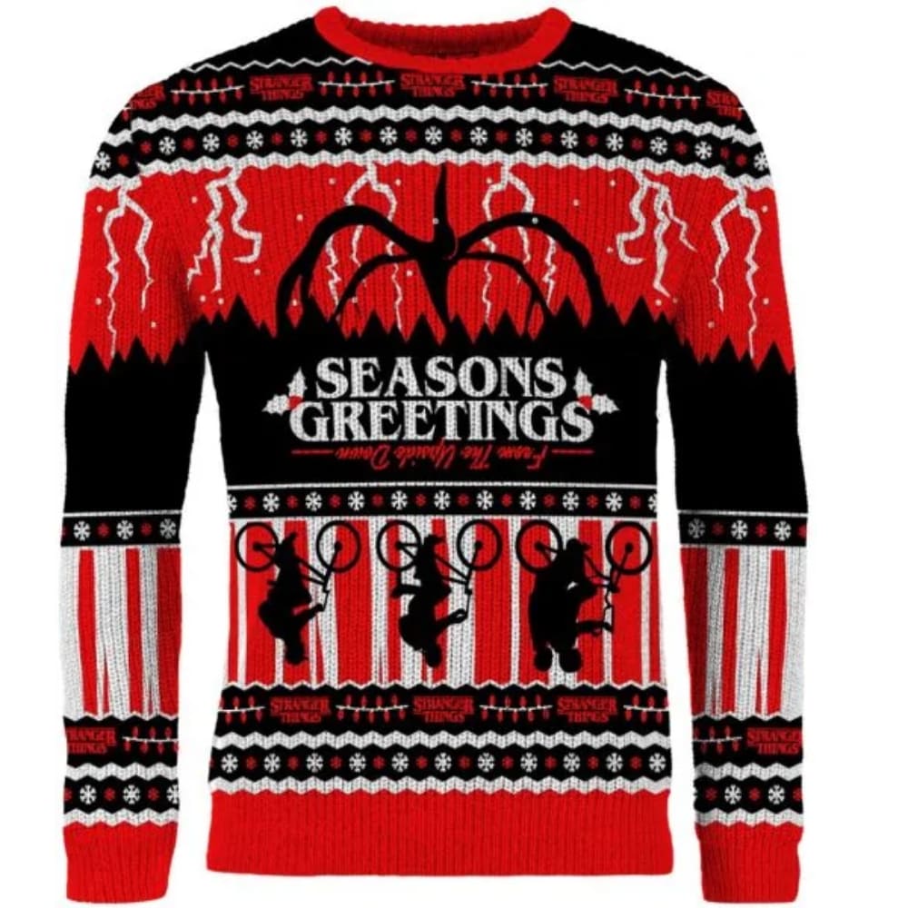 Stranger Things Seasons Greetings From The Upside Down Christmas Sweater