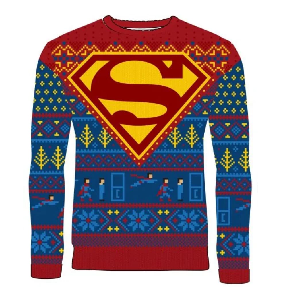 Superman Seasonal Suit Up Ugly Christmas Sweater