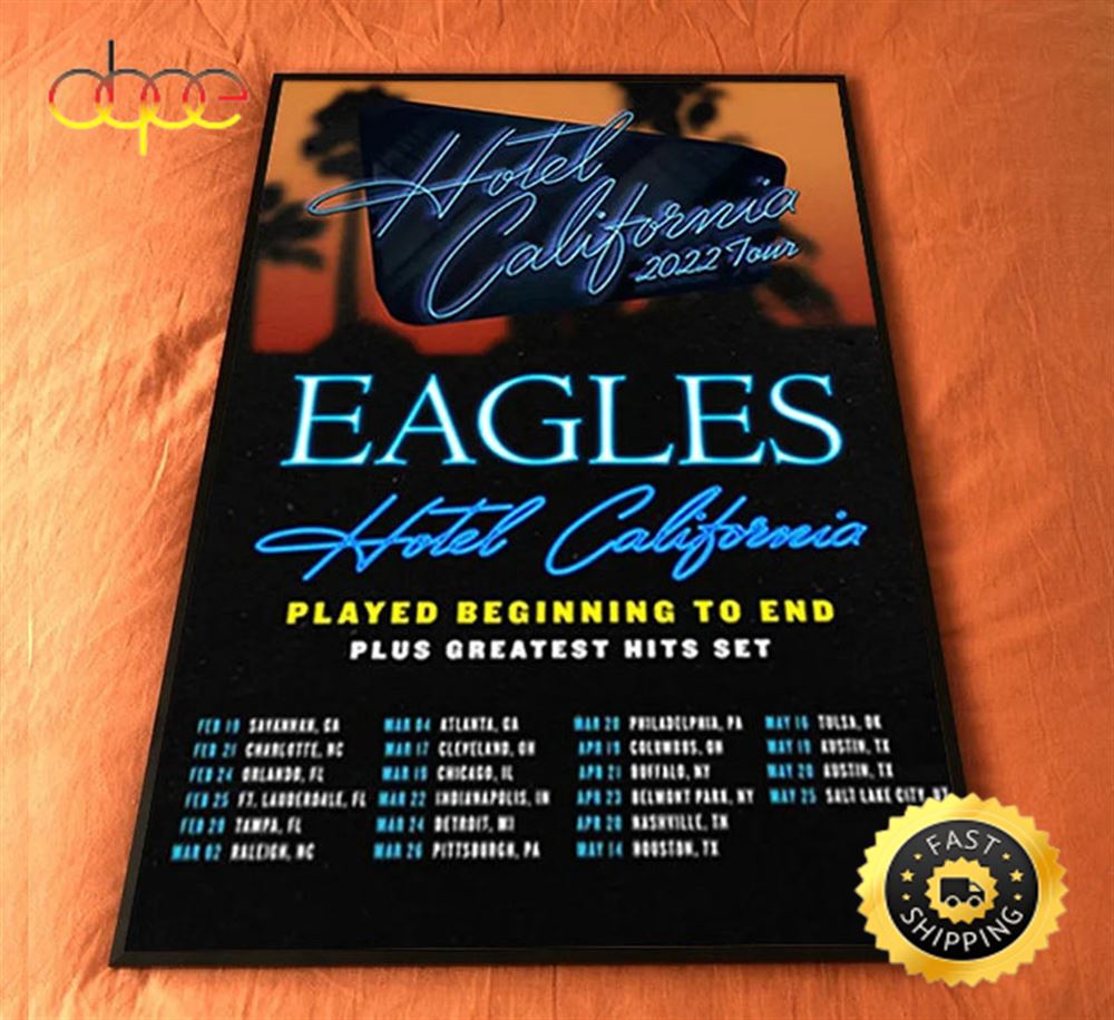The Eagles Hotel California Concert 2022 US Tour Poste Canvas