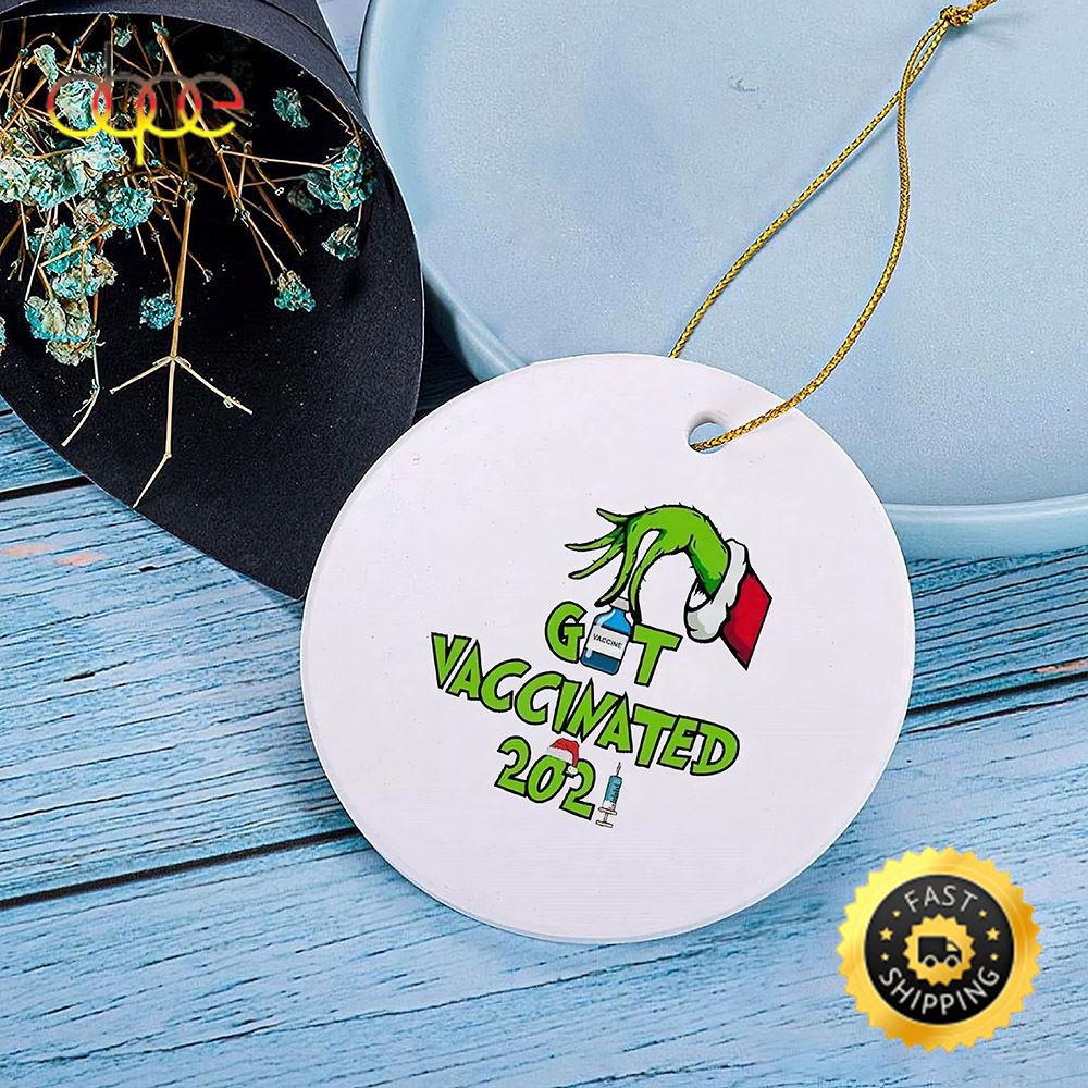 The Grinch Funny Covid 19 Pandemic Vaccination Holiday Grinch Christmas Ornament