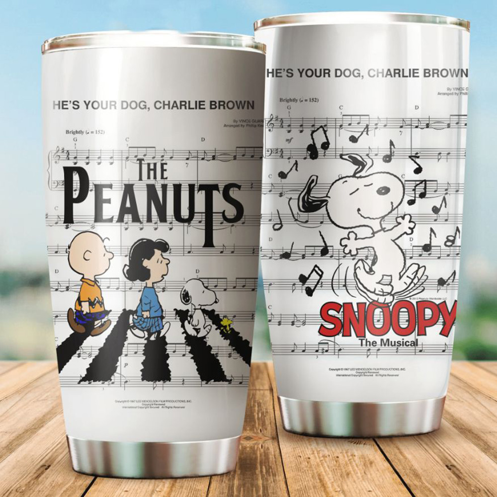 The Peanuts Snoopy Music Gift For Lover Travel Christmas Gift Tumbler