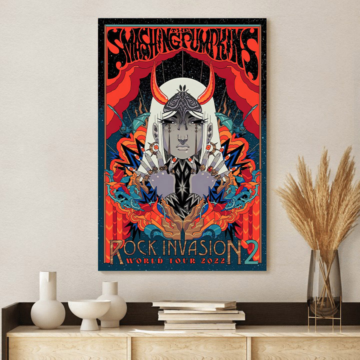 The Smashing Pumpkins Rock Invasion World Tour 2022 Poster Canvas