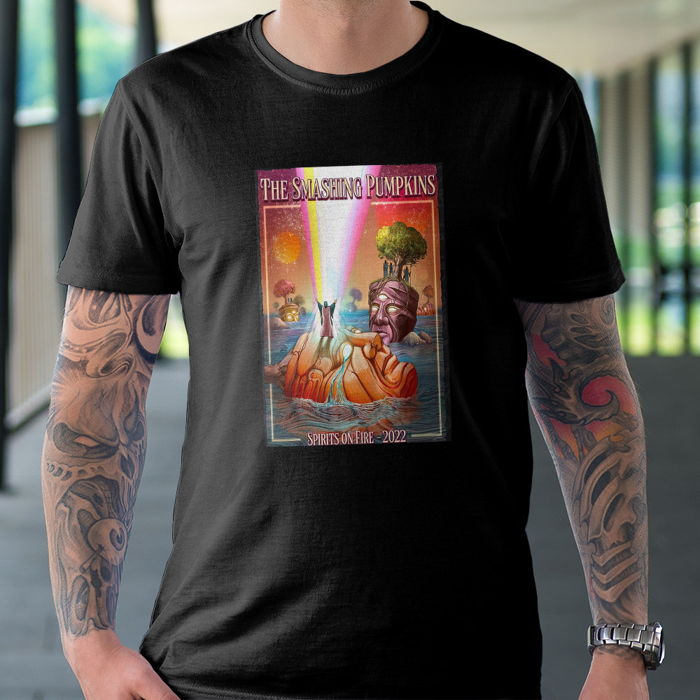 The Smashing Pumpkins Tour 2022 Spirits On Fire Black T-shirt