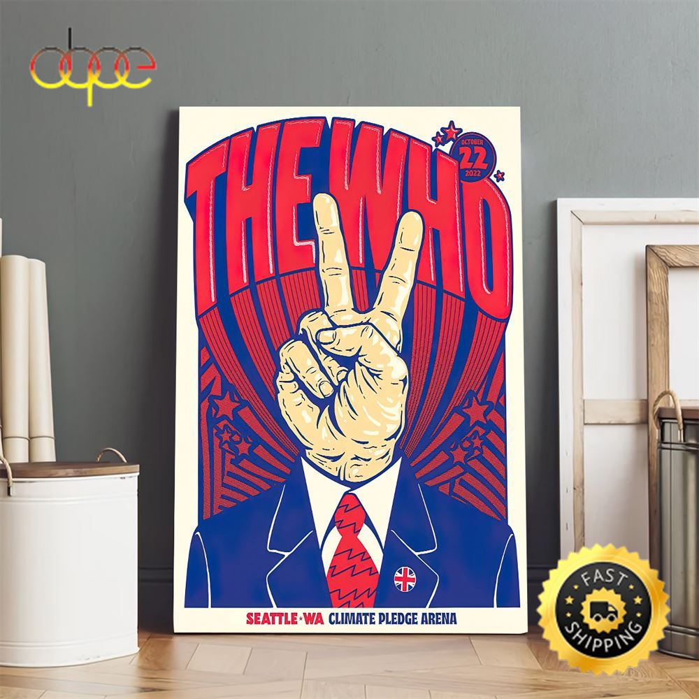 The Who Tour 2022 October 22nd Climate Pledge Arena Poster Canvas