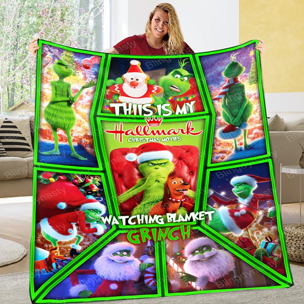 This Is My Hallmark Christmas Movies Watching Blanket Grinch Fleece