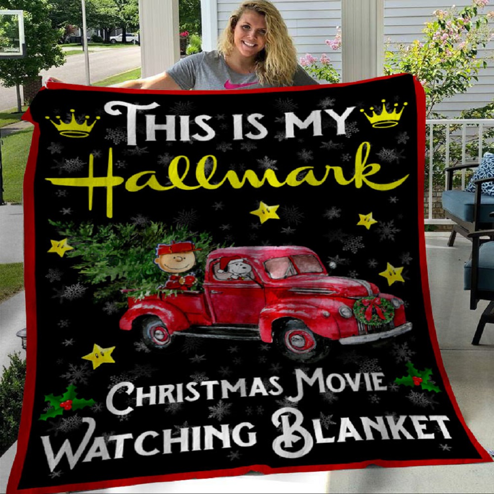 This Is My Hallmark Christmas Movies Watching Snoopy Christmas Fleece Blanket
