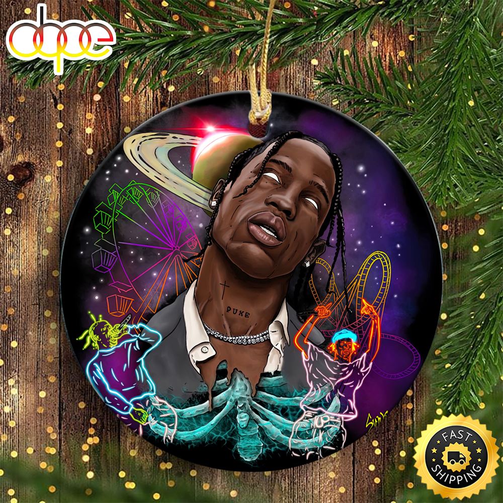 Travis Scott 2022 Pop Art Hip Hop Christmas Ornament