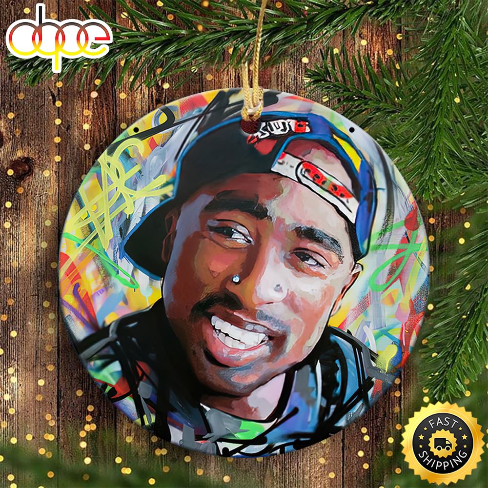 Tupac Portrait Richard Hip Hop Christmas Ornament