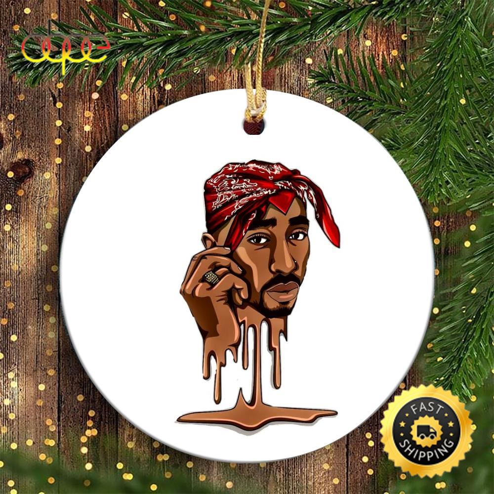 Tupac Thug Life Rapper 90s Hip Hop Christmas Ornament