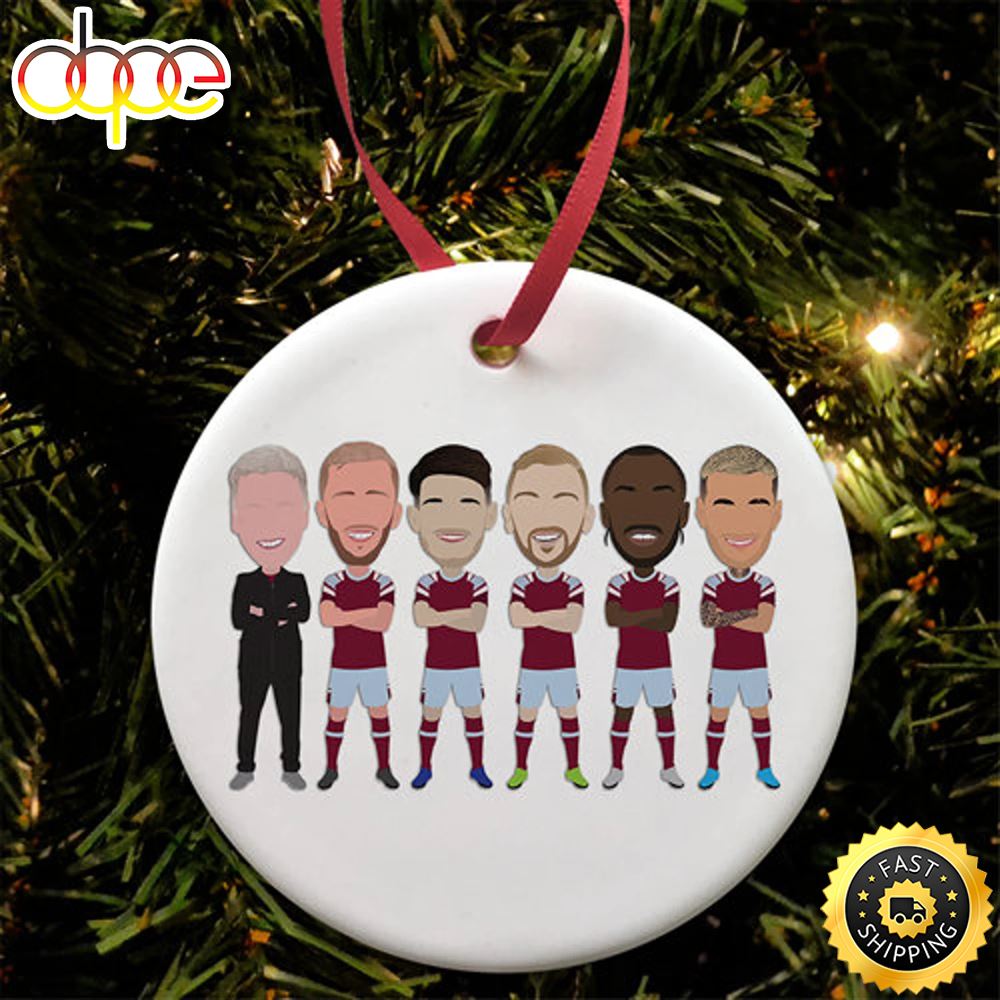 West Ham 2022 23 Moyes Rice Antonio Scamacca Football Christmas Ornaments