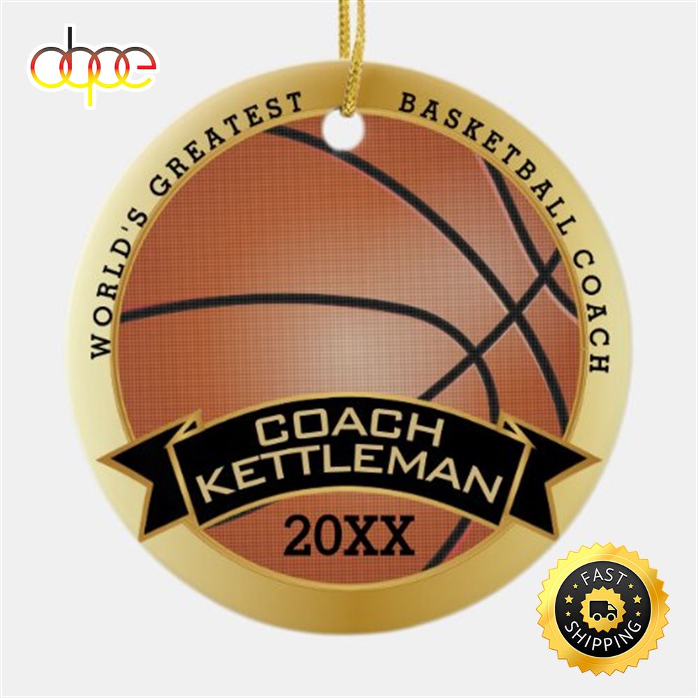 World S Greatest Basketball Coach Player Ceramic NBA Christmas Ornaments