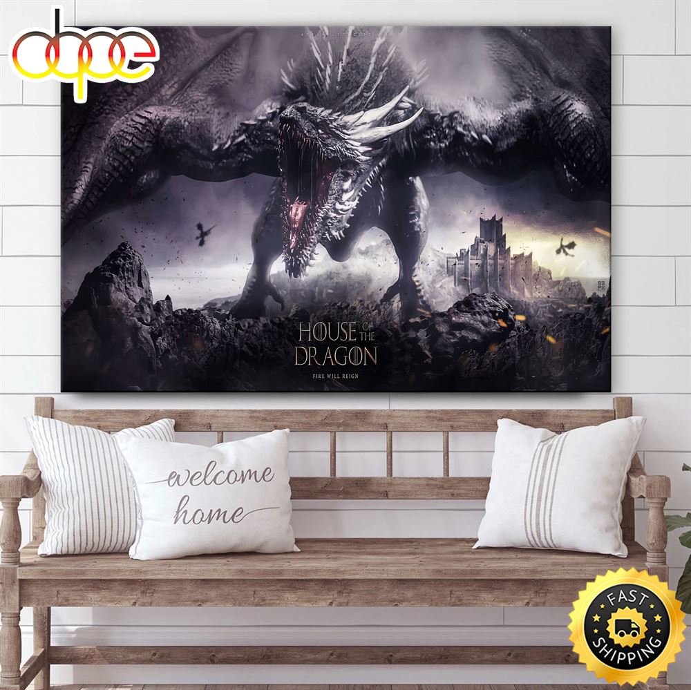 House Of The Dragon Balerion The Black Dread Wallpaper Poster Canvas