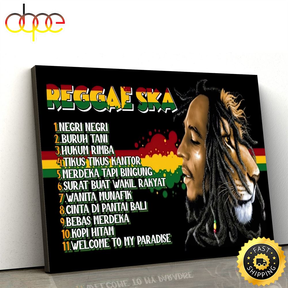 Bob Marley Reggae Greatest Hits Poster Canvas