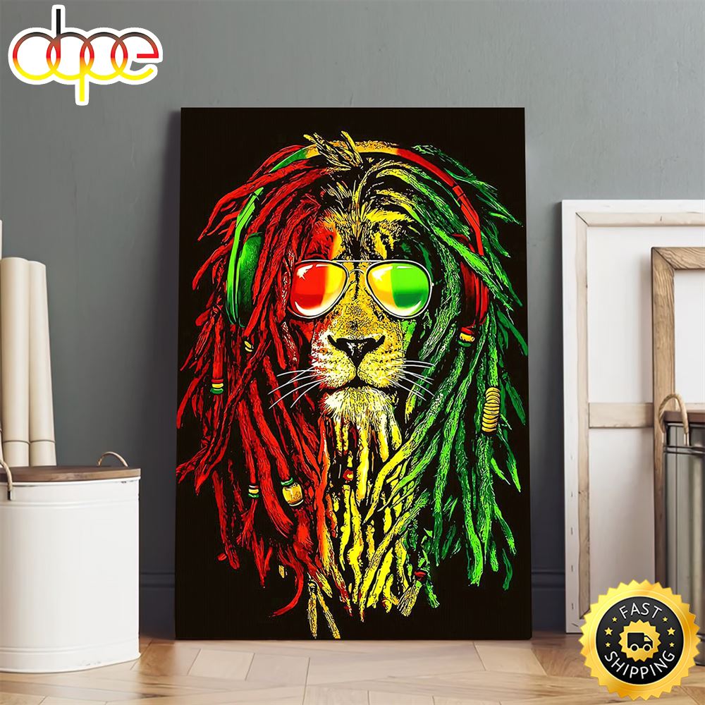 Rasta lion Bob Marley Poster Wallpaper Canvas