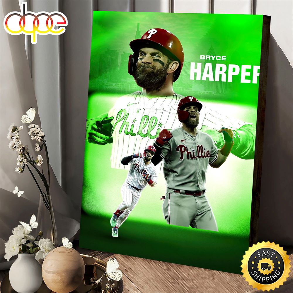 2022 Major League Baseball Postseason Bryce Harper Poster Wallpaper Canvas