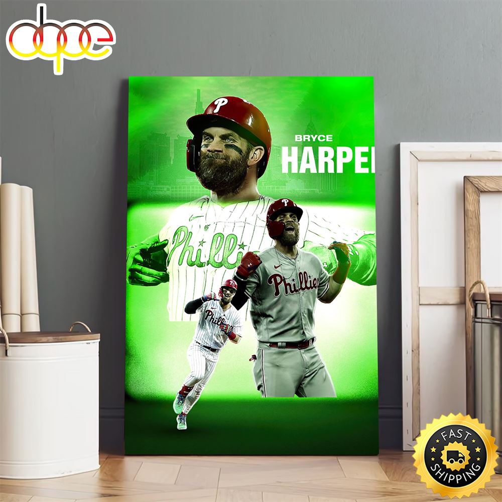 2022 Major League Baseball Postseason Bryce Harper Poster Wallpaper Canvas