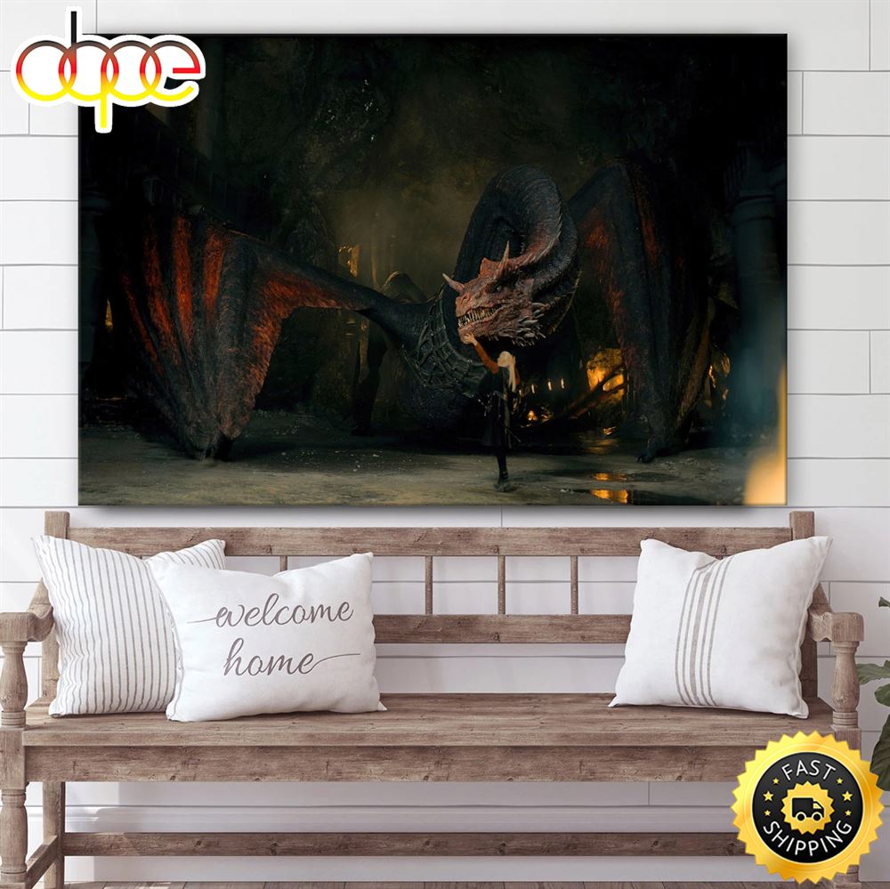 House Of The Dragon Daemon Targaryen and Caraxes Poster Canvas