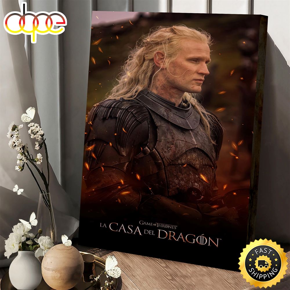 Game Of Thrones House Of The Dragon Poster Prince Daemon Targaryen Canvas Wallpaper