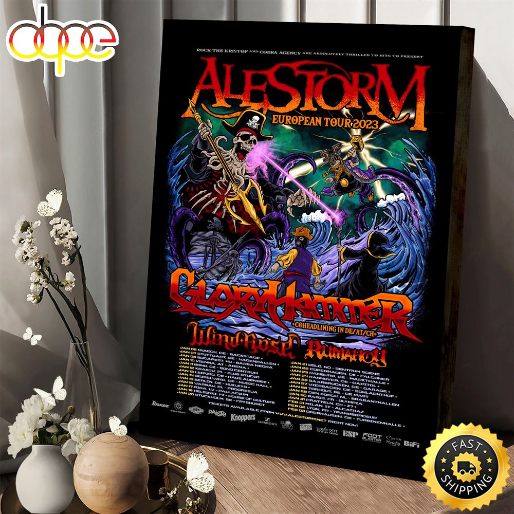 Alestorm Seventh Rum Of A Seventh Rum Tour 2023 Dates Poster Canvas