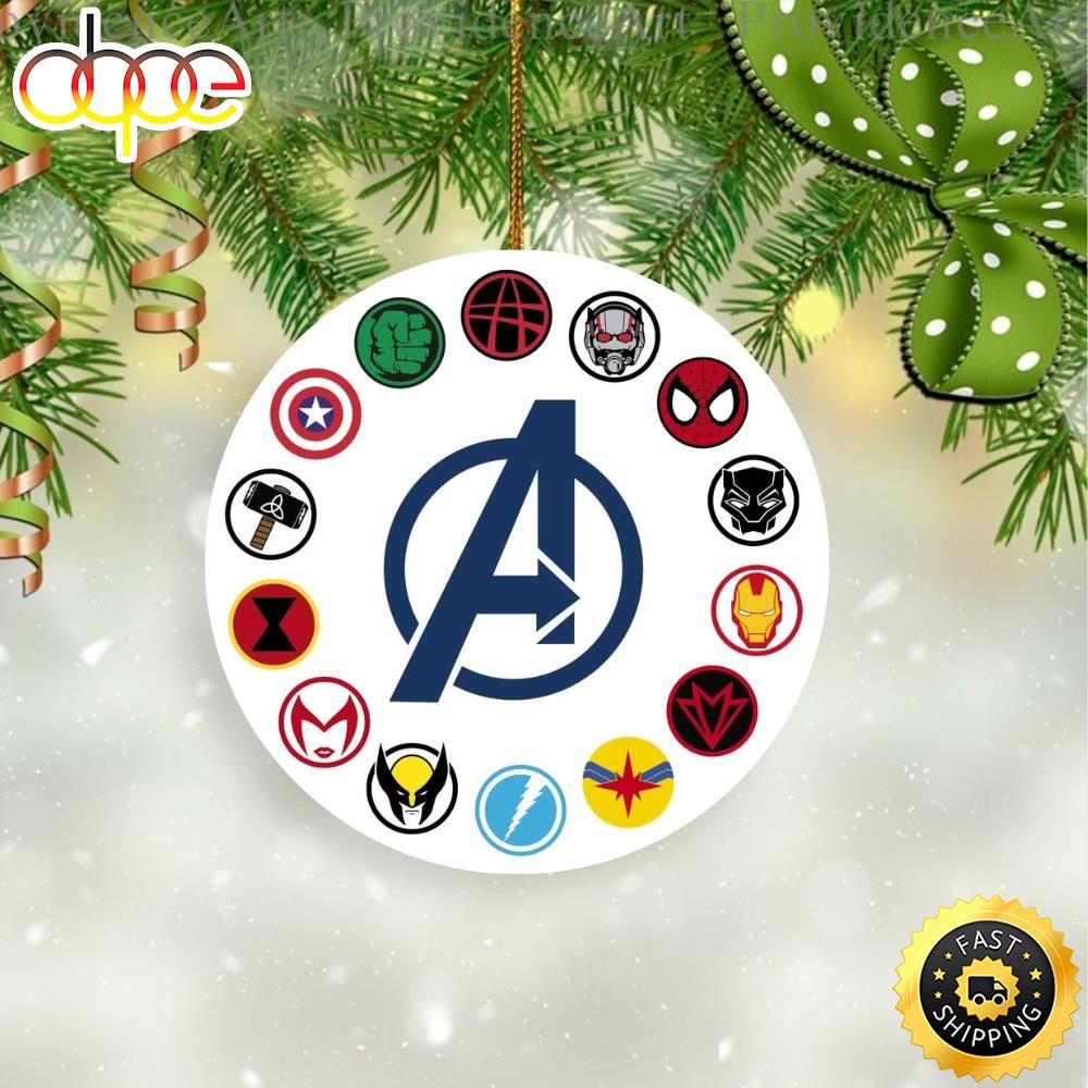 Avengers Logos Superhero Marvel Christmas Tree Ornament