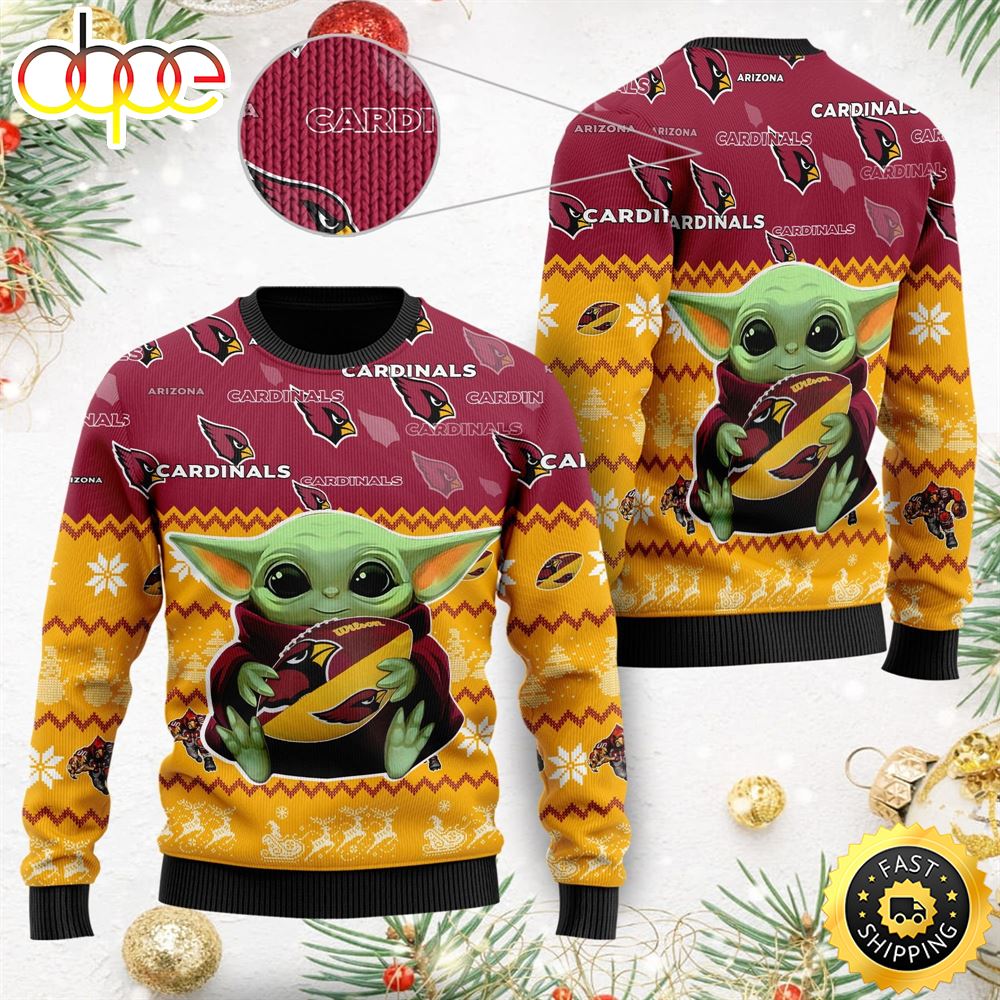 Baby Yoda Arizona Cardinals NFL Ugly Christmas Sweater