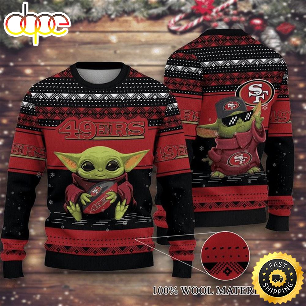 Baby Yoda San Francisco 49ers Ugly Christmas Sweater