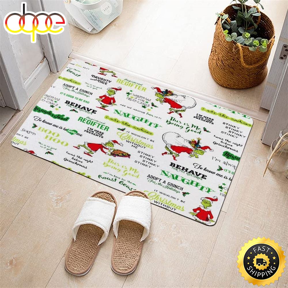 Grinch Xmas Decorations The Grinch Ew People Funny Christmas Mat Merry  Grinchmas Front Doormat Grinch Indoor Outdoor Mats Grinch My Day Home Decor  - Laughinks