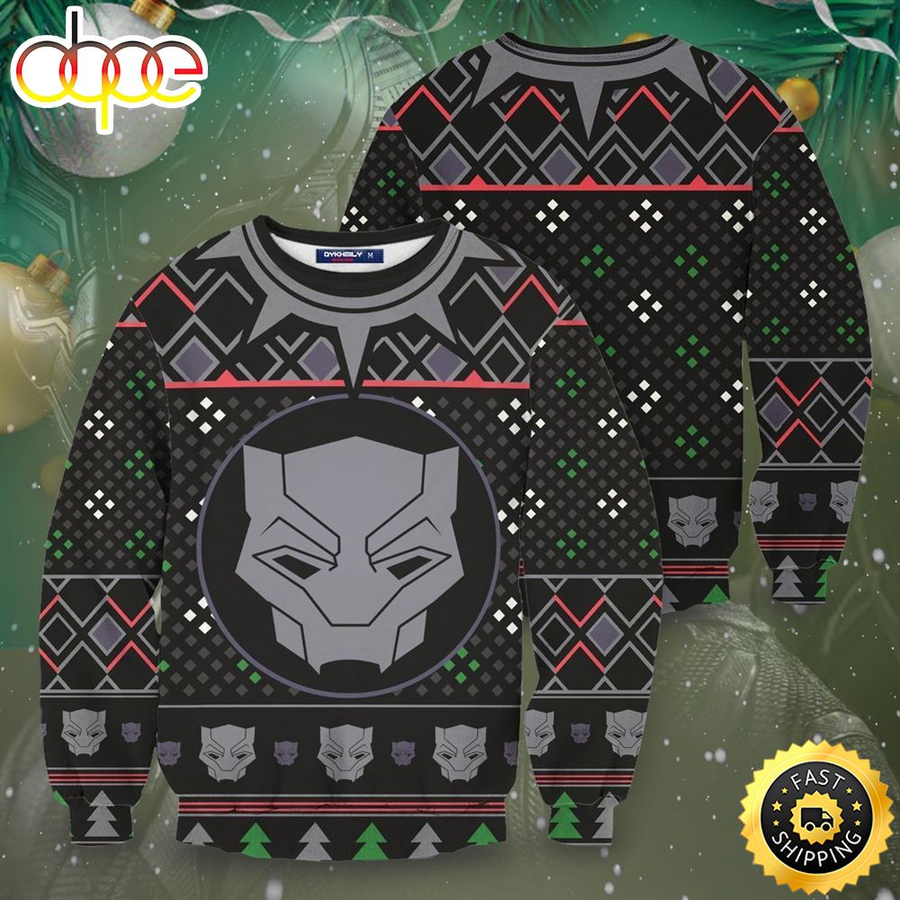 Black Panther Mask Wakanda Marvel Christmas Marvel Christmas Sweater