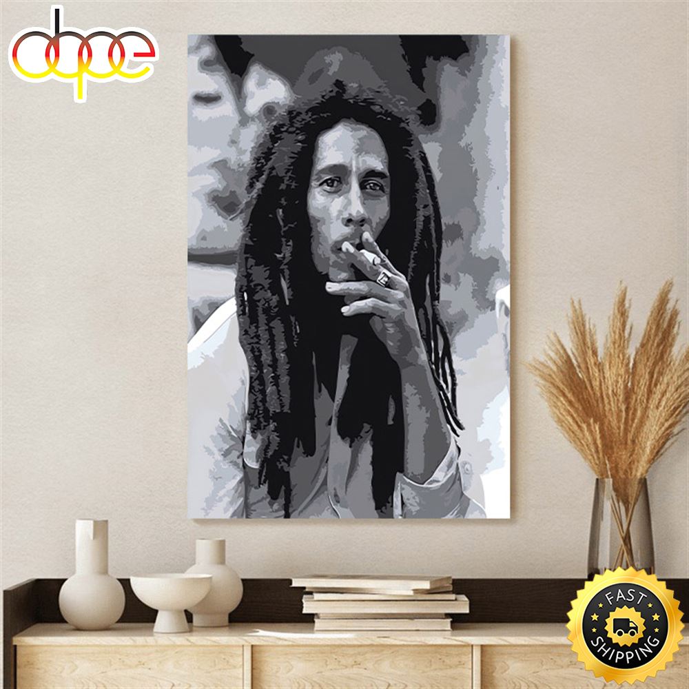 Bob Marley Rasta Smoke Poster Canvas
