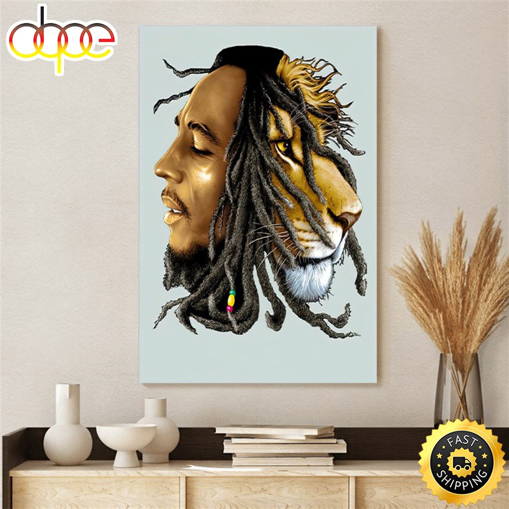 Bob Marley Men S Lion Poster Canvas