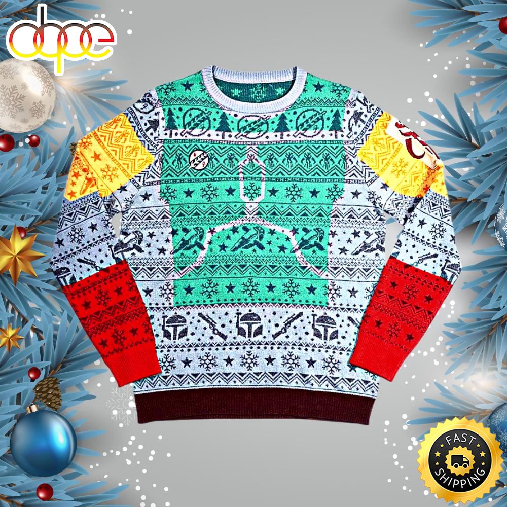 Boba Fett Difuzed Ugly Christmas Sweater