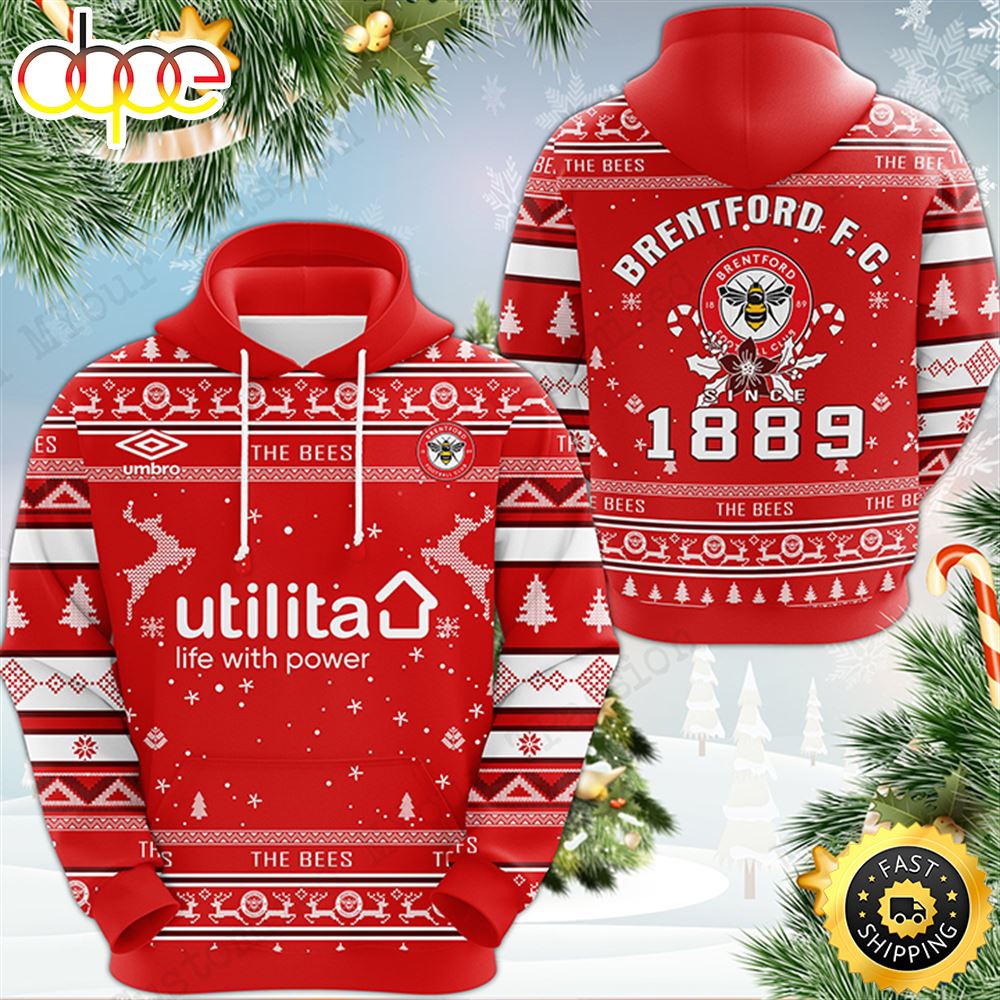 Brentford FC 1889 Christmas Football Christmas Hoodie All Over Print Shirt