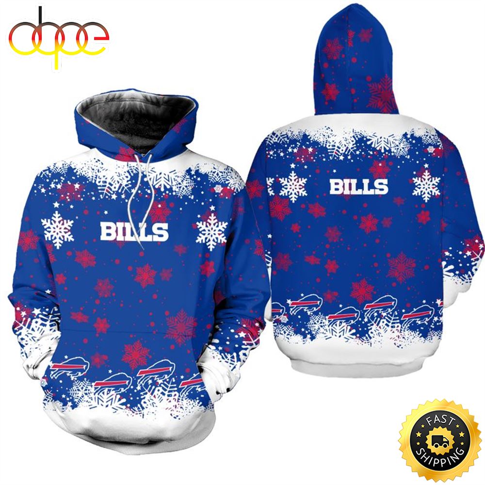 Buffalo Bills Christmas Pattern Funny Football NFL All Over Print Hoodie Shirt