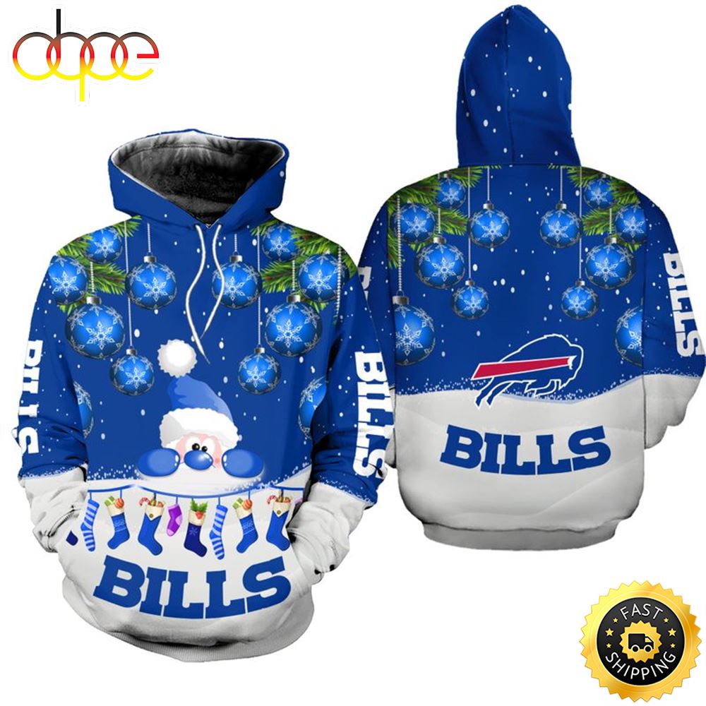 Buffalo Bills Christmas Santa Football NFL All Over Print Hoodie Shirt